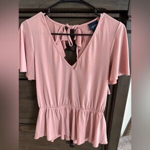 Daytrip Blush Flutter Sleeve Dress